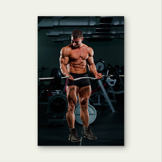 Male Bodybuilder Muscle Lift Art 5mm thick Plastic Poster Ready to Hang 90x60cm