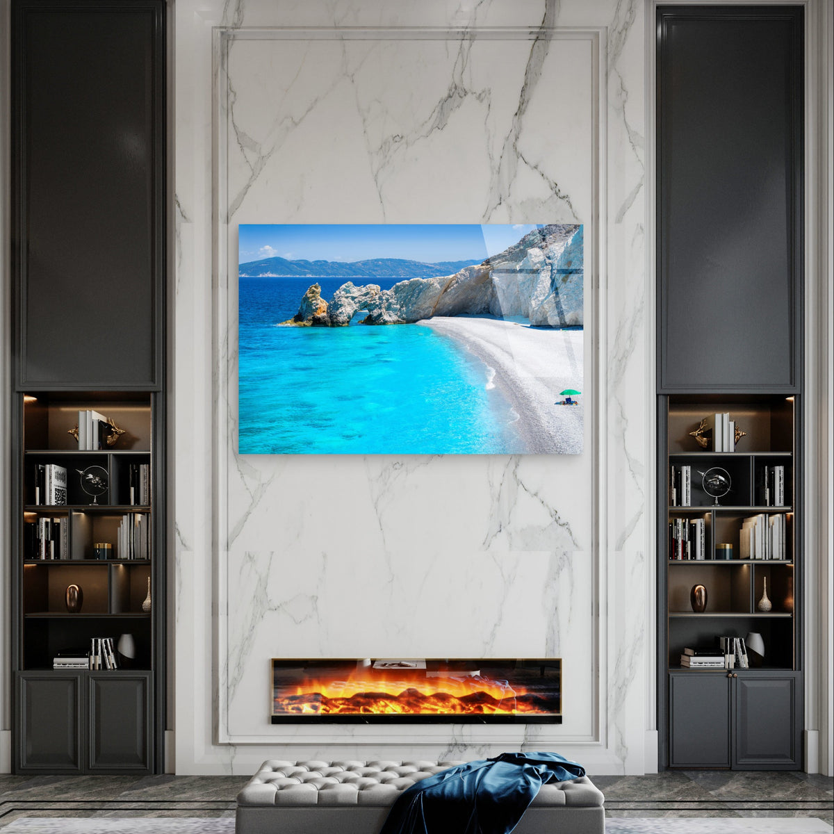Modern Greece Skiathos Lalaria Beach Acrylic Glass Printing Wall Art Australian Made Quality