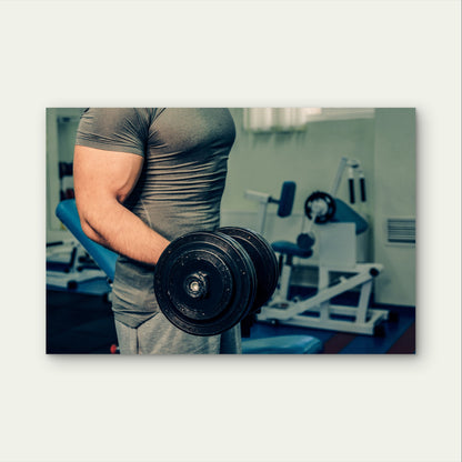 Heavy Dumbbell Bicep Curl Arm Workout 5mm Plastic Poster Ready to Hang 90x60cm