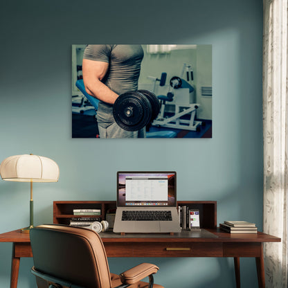 Heavy Dumbbell Bicep Curl Arm Workout 5mm Plastic Poster Ready to Hang 90x60cm