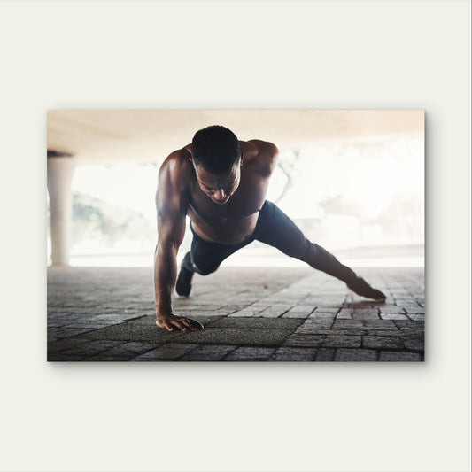 One Arm Push Up Calisthenics Workout 5mm Plastic Poster Ready to Hang 90x60cm