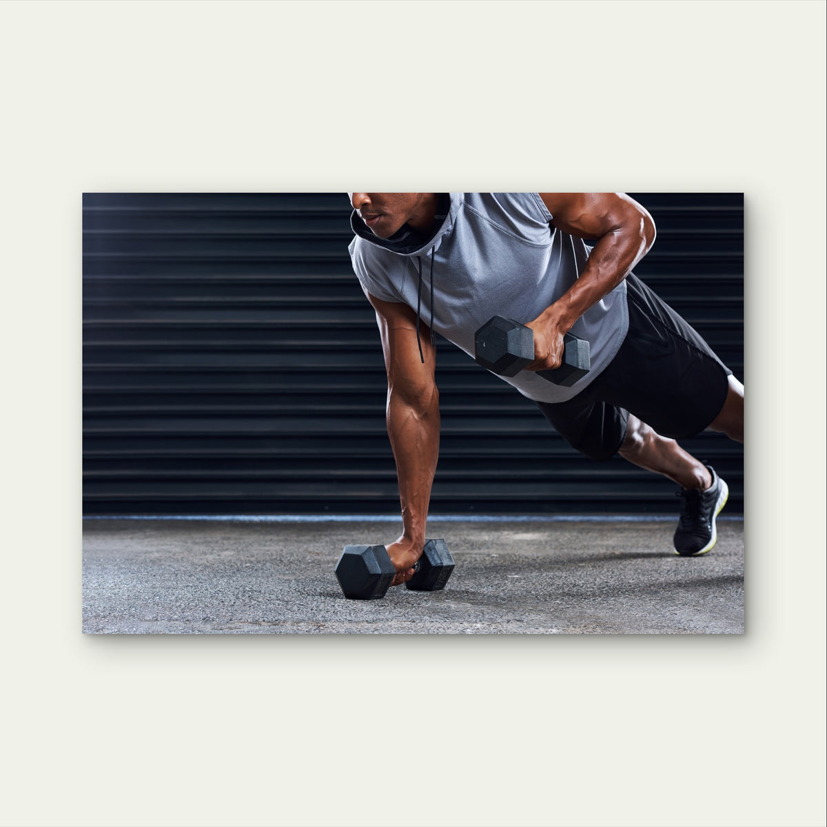 Athletic Male Core Back Weight Training 5mm Plastic Poster Ready to Hang 90x60cm