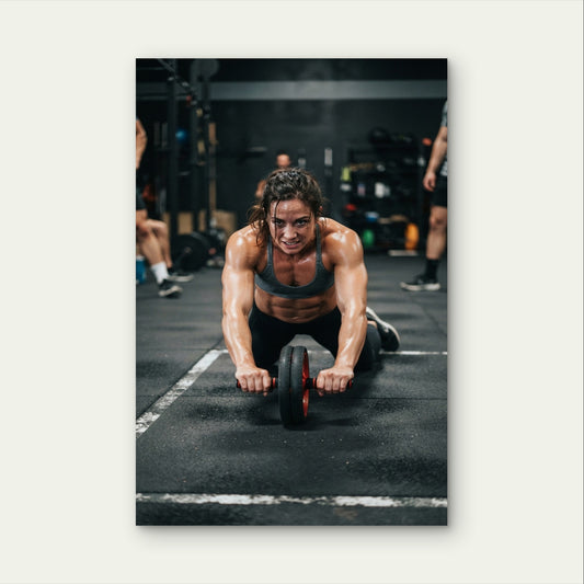 Hardcore Core Training Fitness Female 5mm Plastic Poster Ready to Hang 90x60cm