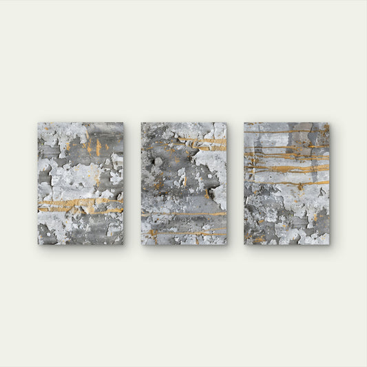 3pcs Modern Abstract Marble Stone Gold Foil Wall Art Set Canvas Framed 60x90cm - High Quality Print 100% Australian Made Wall Canvas Ready to Hang