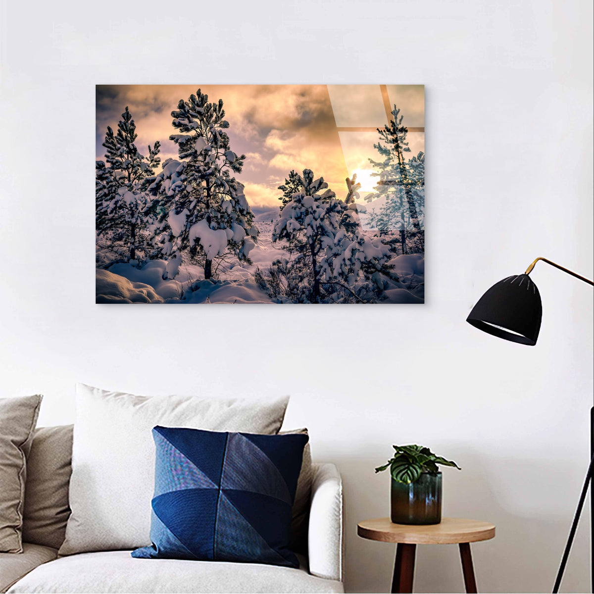 Winter Forest Snow Tree Landscape Art Acrylic Glass Printing Wall Art Australian Made Quality
