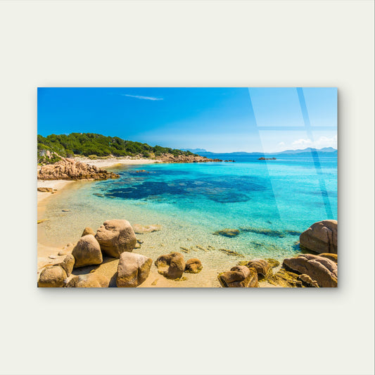 Costa Smeralda Sardinia Italy Beach Acrylic Glass Printing Wall Art Australian Made Quality
