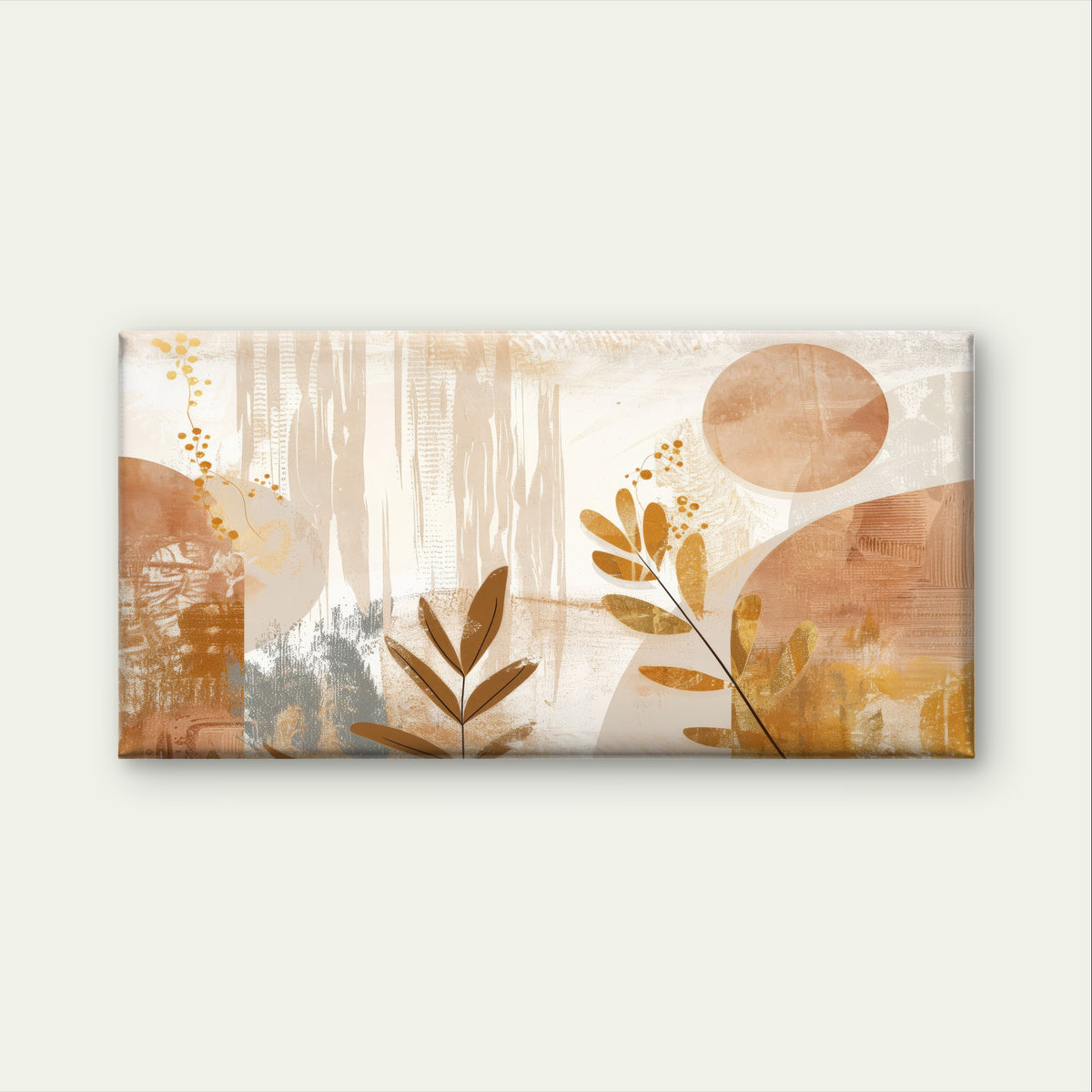 Abstract Boho Botanical Leaf Art Wall Art Canvas Office Home Framed 120x60cm