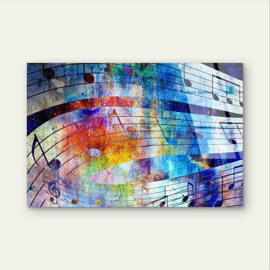 Colorful Abstract Music Notes Melody Acrylic Glass Printing Wall Art Australian Made Quality