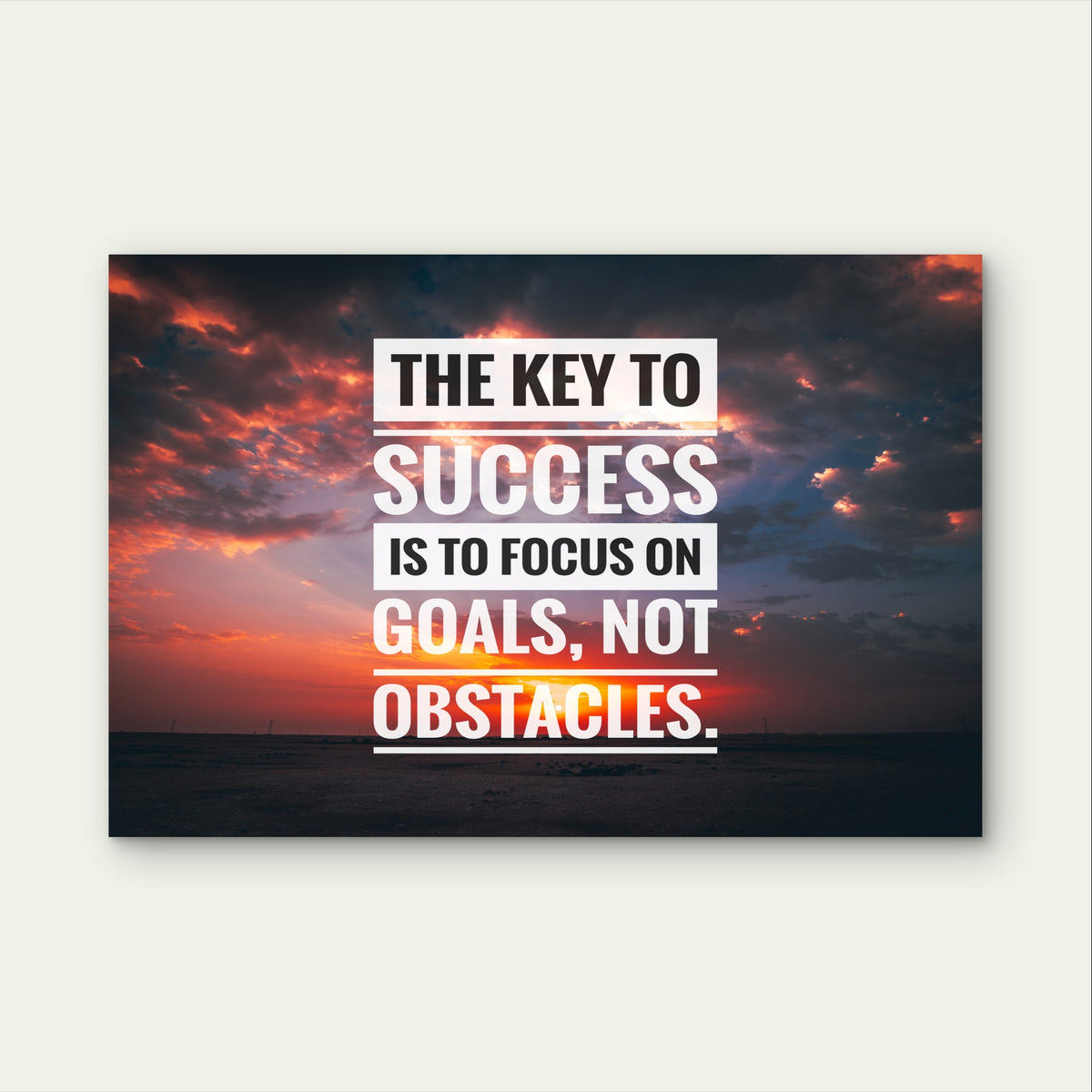 Key To Success Focus Goals Obstacles 5mm Plastic Poster Ready to Hang 90x60cm