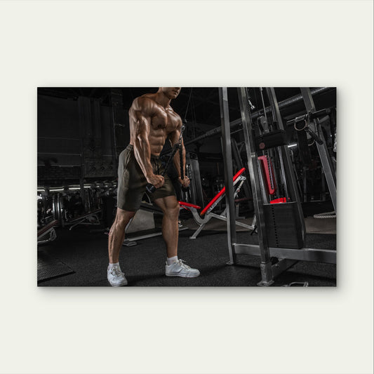 Muscular Man Gym Bodybuilding Print 5mm Plastic Poster Ready to Hang 90x60cm