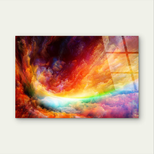 Abstract Colorful Nebula Space Clouds Acrylic Glass Printing Wall Art Australian Made Quality