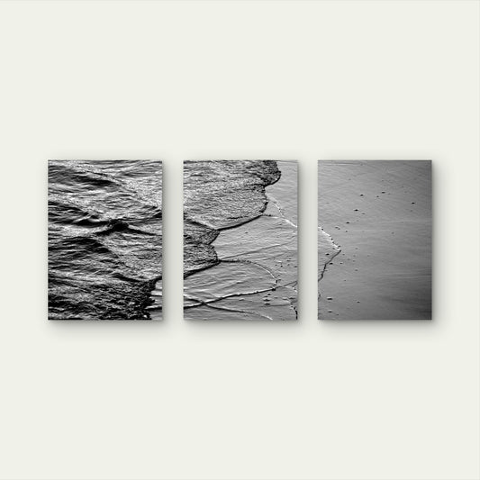 3pcs Ocean Wave Beach Sea Sand Coast View Wall Art Set Canvas Framed 40x60cm - High Quality Print 100% Australian Made Wall Canvas Ready to Hang