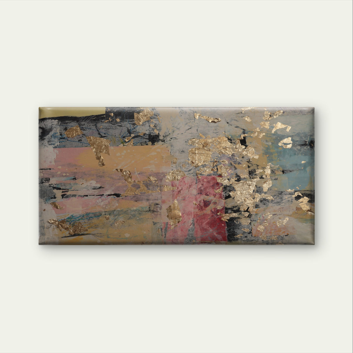 Gold Foil Abstract Metallic Texture Wall Art Canvas Office Home Framed 120x60cm