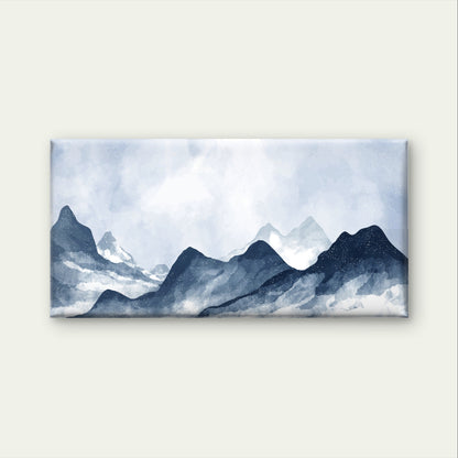Abstract Navy Indigo Mountain Ridge Wall Art Canvas Office Home Framed 120x60cm