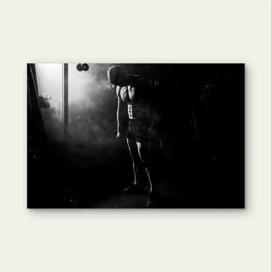 Male Athlete Fitness Smoke Art Print 5mm Plastic poster Ready to Hang 90x60cm