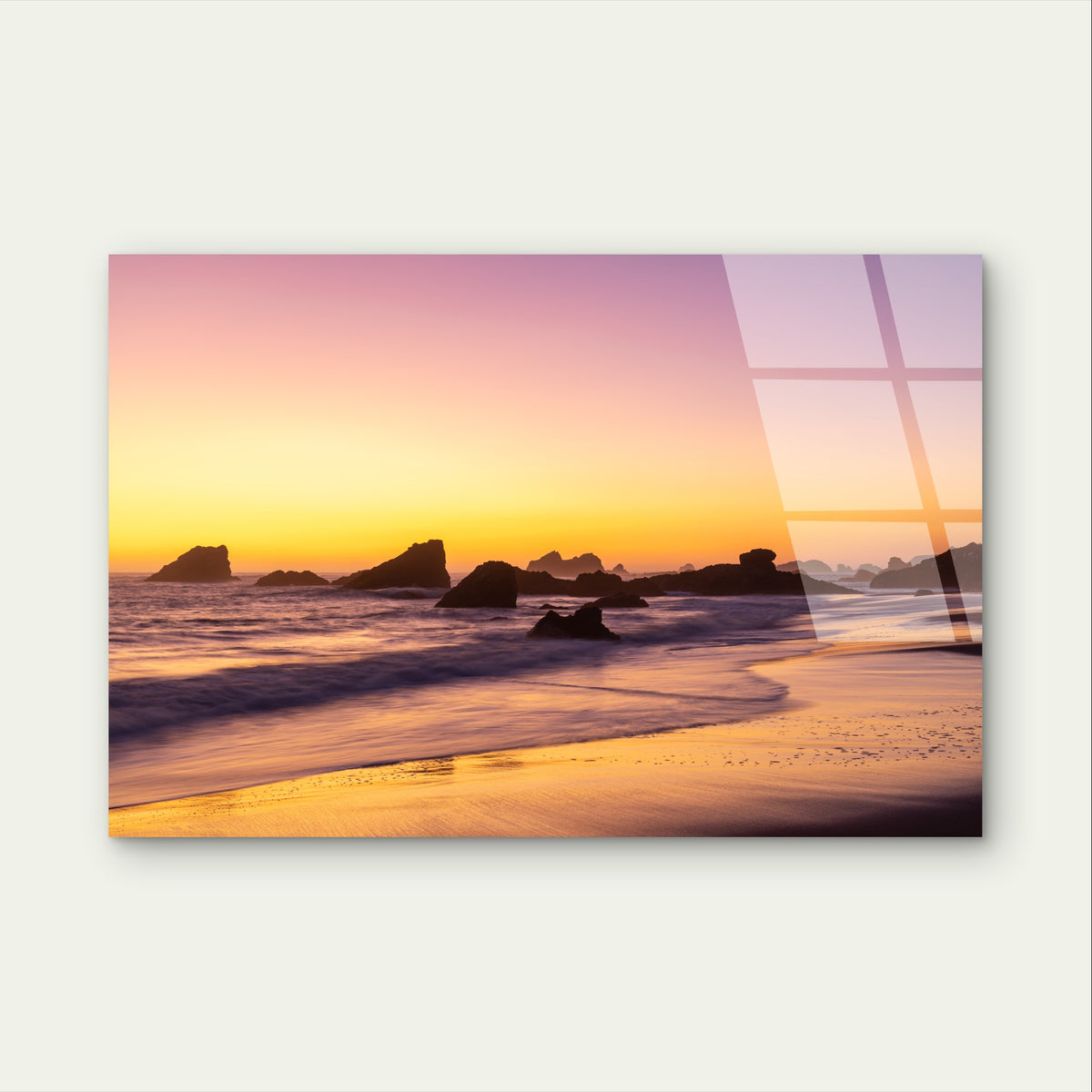 Vibrant Ocean Sea Stack Coastline Nature Acrylic Glass Printing Wall Art Australian Made Quality