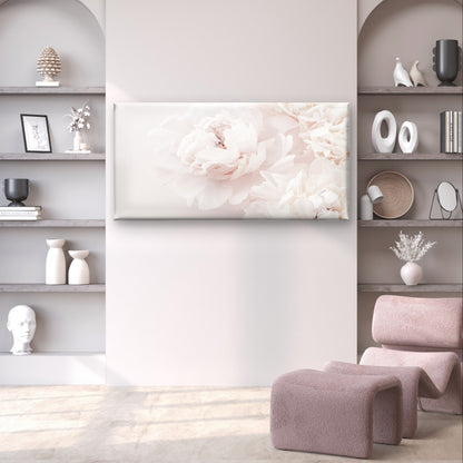 Blush Pink Peony Flower Petals Soft Wall Art Canvas Office Home Framed 120x60cm