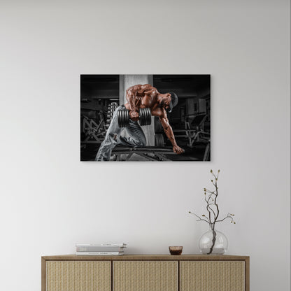 Strong Athlete Weight Lifting Iron 5mm Plastic Poster Ready to Hang 90x60cm