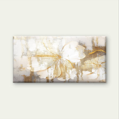Modern Abstract Gold Leaf Flower Wall Art Canvas Office Home Framed 120x60cm
