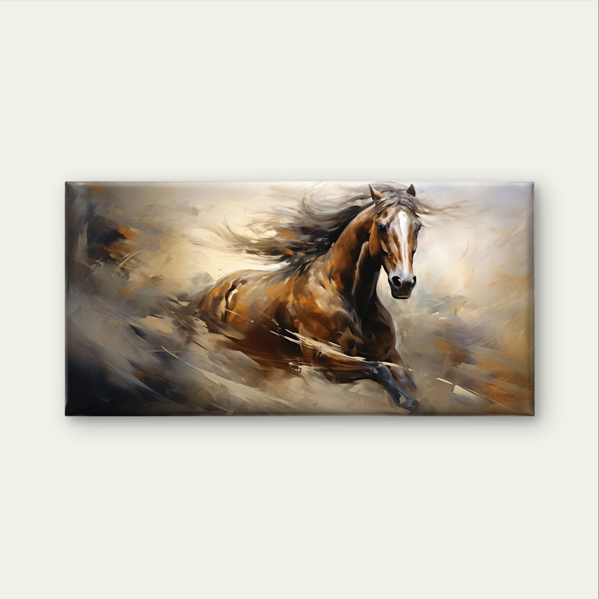 Dynamic Running Galloping Horse Wall Art Canvas Office Home Framed 120x60cm