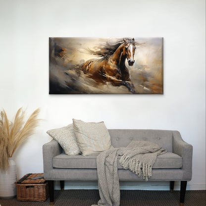 Dynamic Running Galloping Horse Wall Art Canvas Office Home Framed 120x60cm