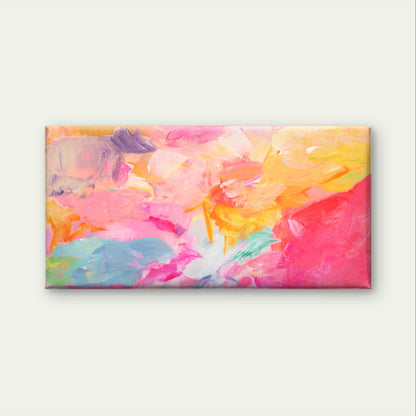 Colorful Acrylic Brushstroke Pastel Wall Art Canvas Office Home Framed 120x60cm