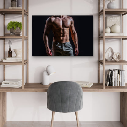 Athletic Torso Gym Workout Model 5mm Plastic Poster Ready to Hang 90x60cm
