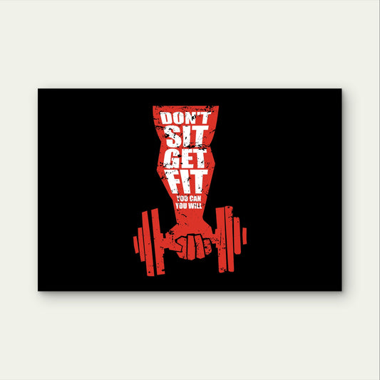 Motivational Gym Quote Dumbbell 5mm Plastic Poster Ready to Hang 90x60cm