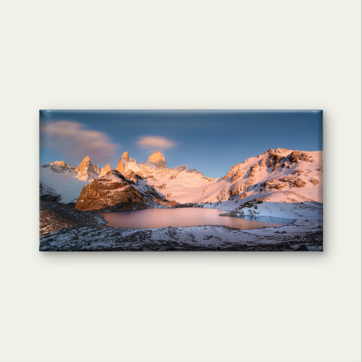 Mount Fitz Roy Patagonia Sunrise Wall Art Canvas Office Home Framed 120x60cm