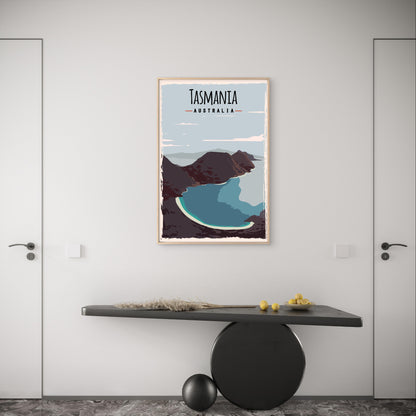 Wineglass Bay Freycinet Tasmania Australia Retro Travel Poster Print Wall Art