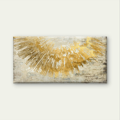 Modern Gold Foil Sunburst Abstract Wall Art Canvas Office Home Framed 120x60cm