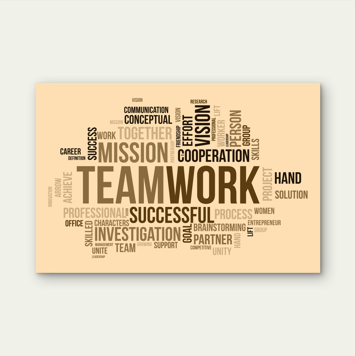 Office Mission Vision Typography Motivation 5mm Plastic Poster Ready to Hang 90X60cm