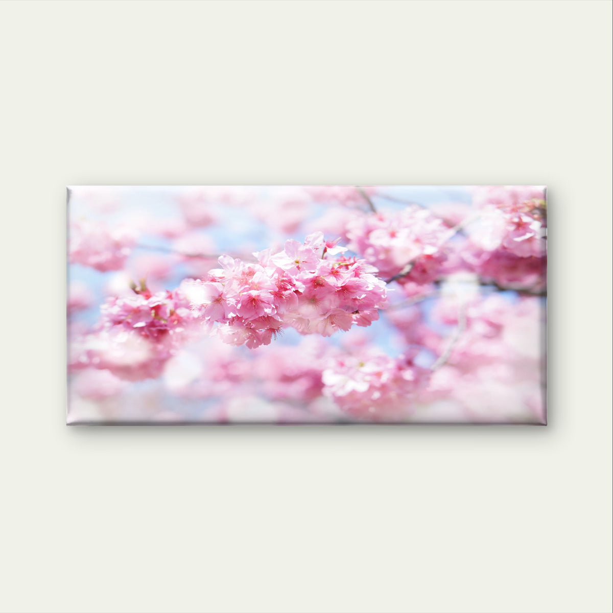 Pink Cherry Blossom Floral Branch Wall Art Canvas Office Home Framed 120x60cm