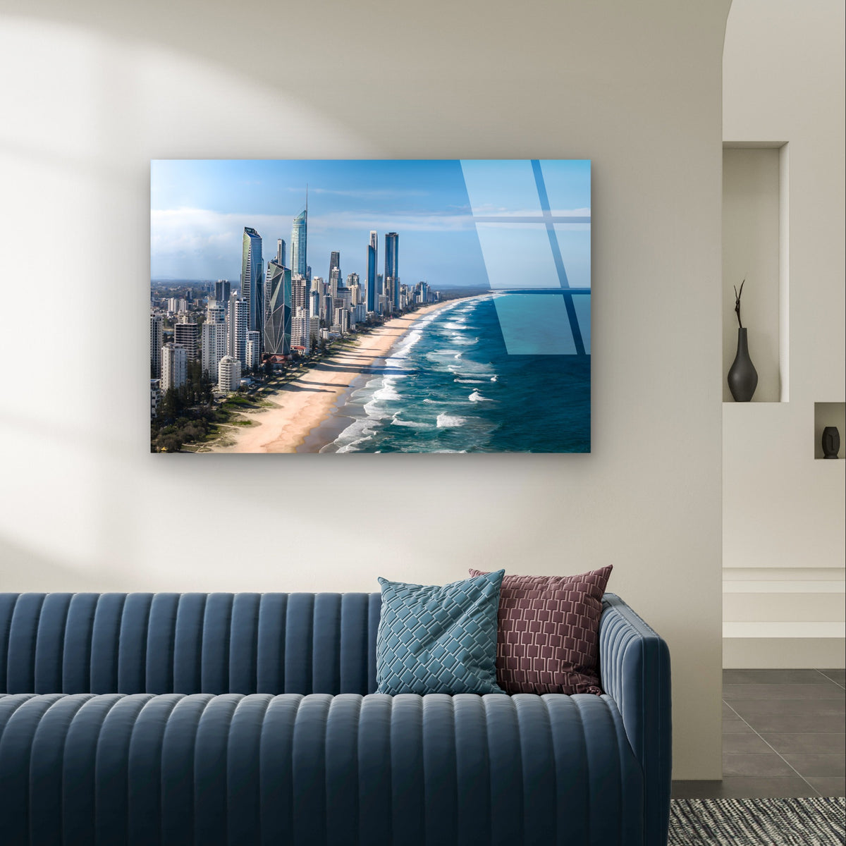 Gold Coast Surfers Paradise Skyline Aerial Acrylic Glass Printing Wall Art Australian Made Quality