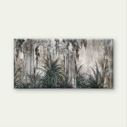 Opulent Antique Pillar Rainforest Wall Art Canvas Office Home Framed 120x60cm