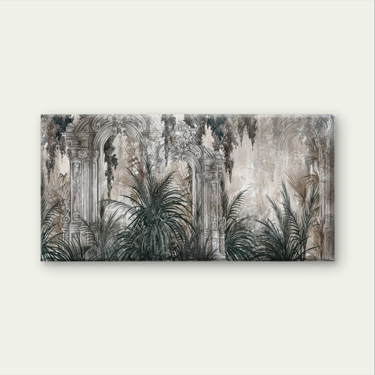 Opulent Antique Pillar Rainforest Wall Art Canvas Office Home Framed 120x60cm