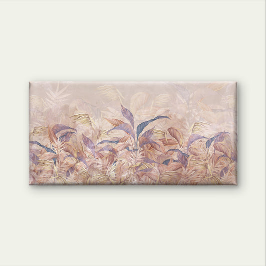 Grand Pastel Pink Jungle Palm Frond Wall Art Canvas Office Home Framed 120x60cm