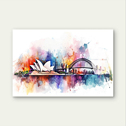 Elegant Colorful Cityscape Australia Acrylic Glass Printing Wall Art Australian Made Quality