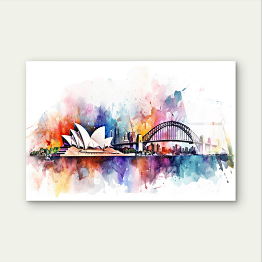 Elegant Colorful Cityscape Australia Acrylic Glass Printing Wall Art Australian Made Quality