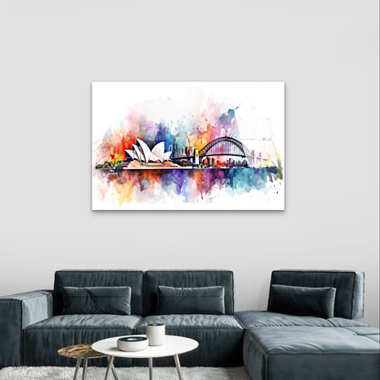 Elegant Colorful Cityscape Australia Acrylic Glass Printing Wall Art Australian Made Quality