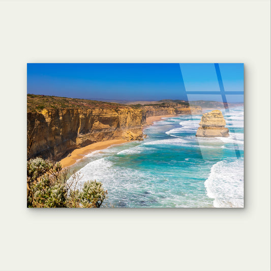Regal Great Ocean Road Sea Cliff View Acrylic Glass Printing Wall Art Australian Made Quality
