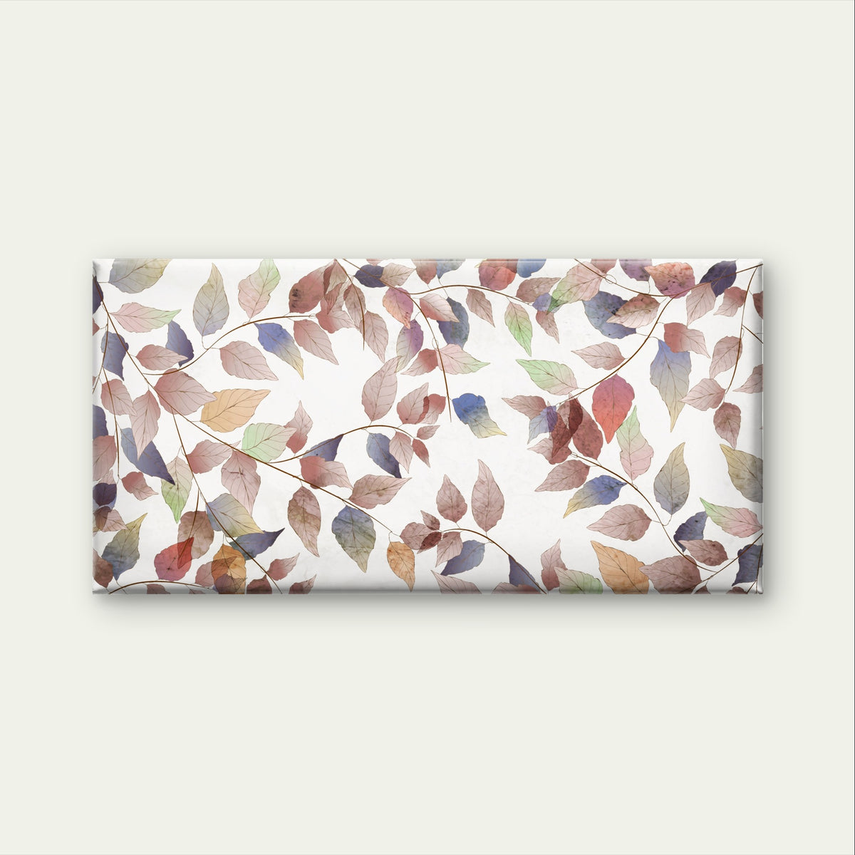 Watercolor Pastel Leaves Branch Wall Art Canvas Office Home Framed 120x60cm