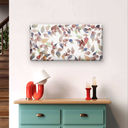 Watercolor Pastel Leaves Branch Wall Art Canvas Office Home Framed 120x60cm