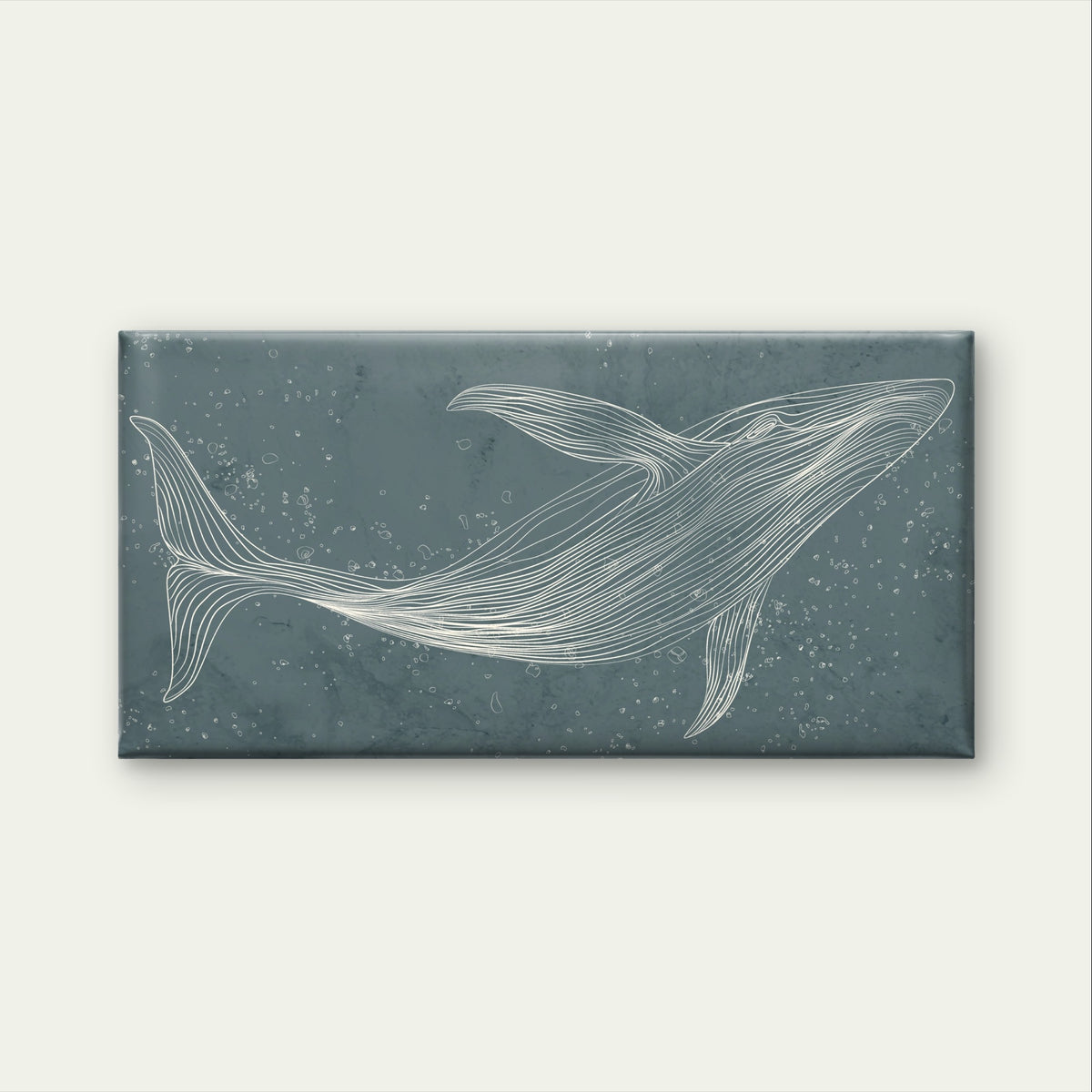 Blue Humpback Whale Line Animal Wall Art Canvas Office Home Framed 120x60cm