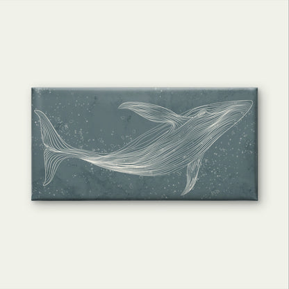 Blue Humpback Whale Line Animal Wall Art Canvas Office Home Framed 120x60cm