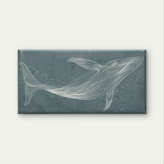 Blue Humpback Whale Line Animal Wall Art Canvas Office Home Framed 120x60cm