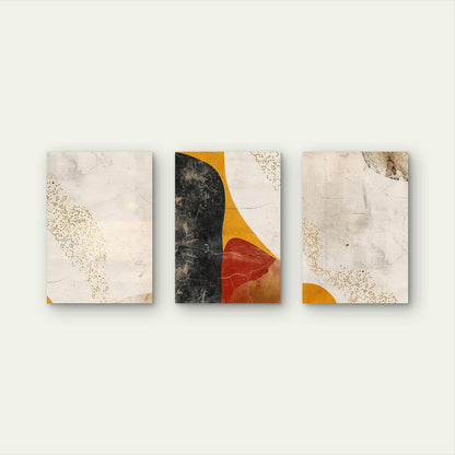 3pcs Modern Gold Foil Textured Abstract Wall Art Set Canvas Framed 40x60cm - High Quality Print 100% Australian Made Wall Canvas Ready to Hang