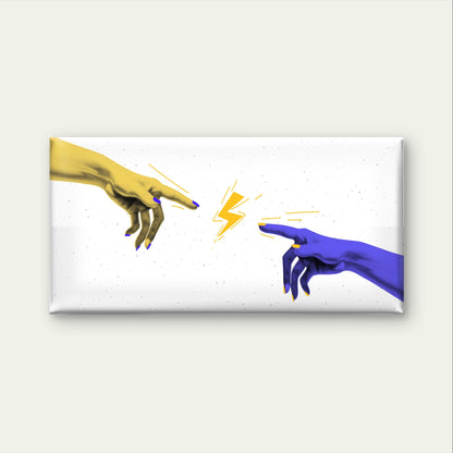 Pop Creation Adam Hands Lightning Wall Art Canvas Office Home Framed 120x60cm