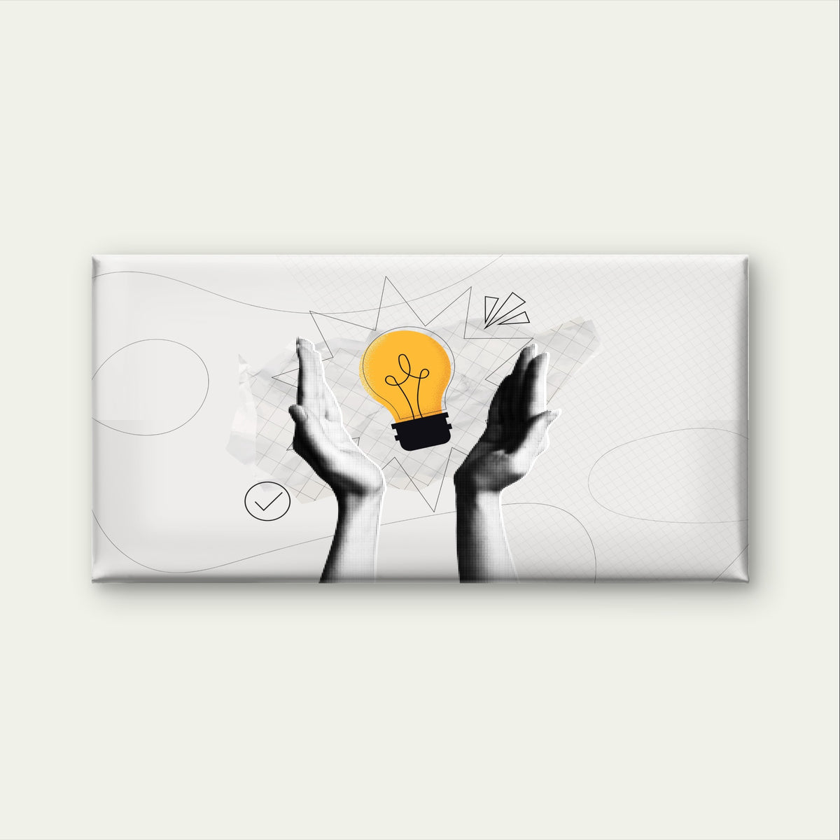 Creative Idea Bulb Business Hands Wall Art Canvas Office Home Framed 120x60cm