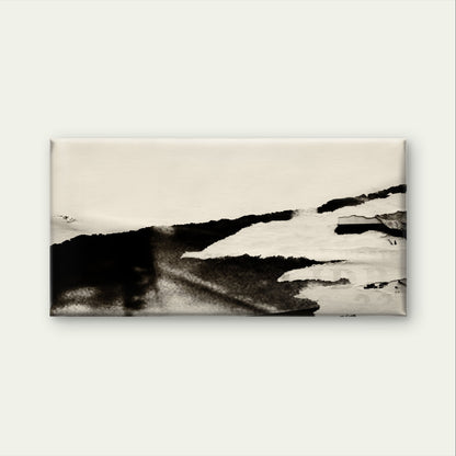 Black Beige Ripped Abstract Minimal Wall Art Canvas Office Home Framed 120x60cm